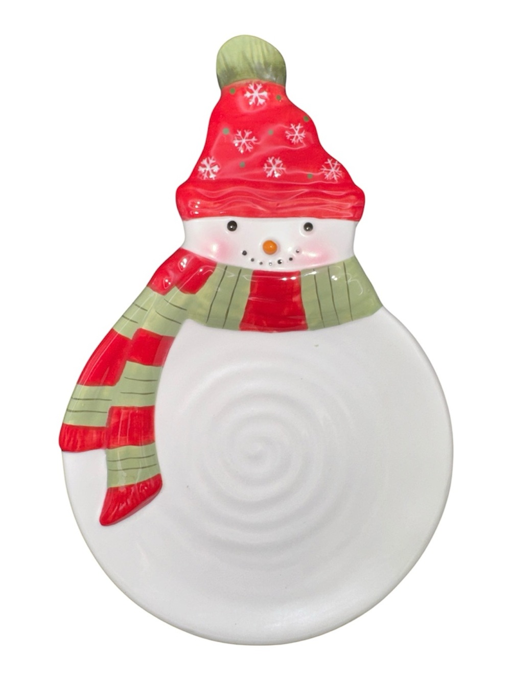 Vintage Hallmark Christmas Snowman Ceramic Dish